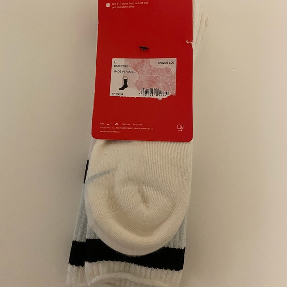 Nike Heritage 2 pack white crew socks M8-12 W10-13 - Picture 4 of 4